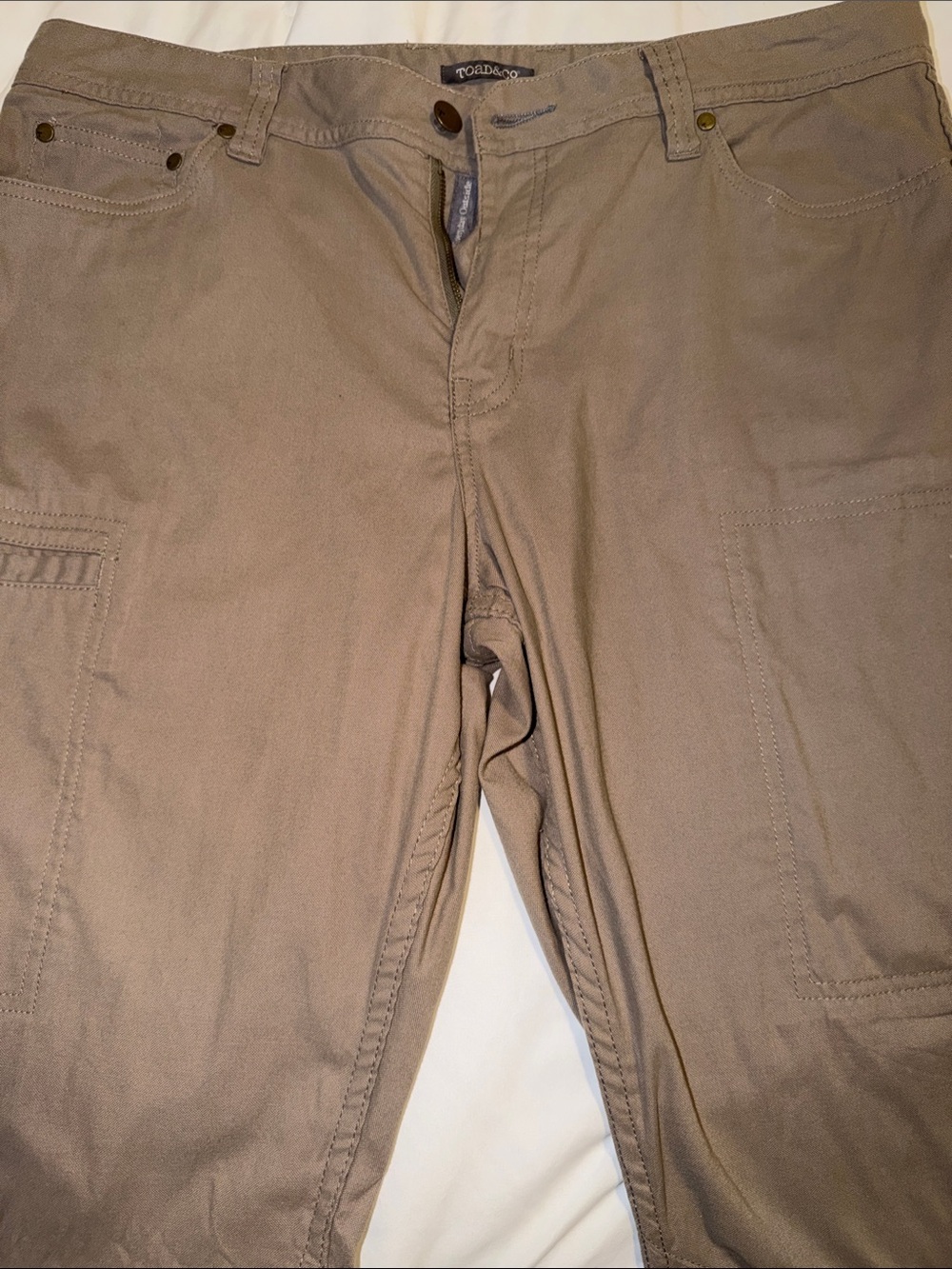 Toad&Co Men's Khaki Cargo Pants in Light Olive